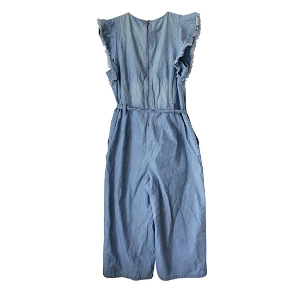 Vince Camuto Blue Cotton Chambray Jumpsuit size M - Picture 3 of 6